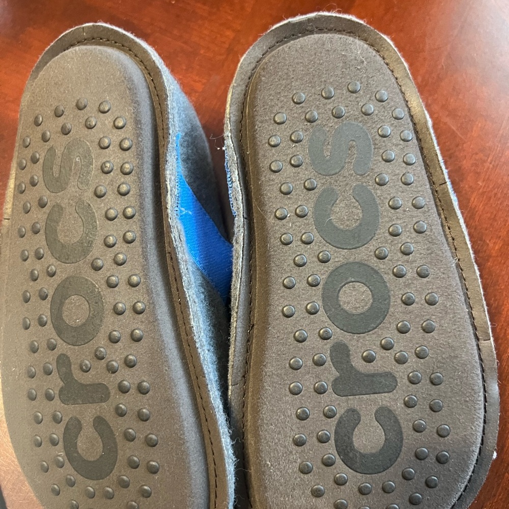 CROCS Gray and Blue Indoor Slippers